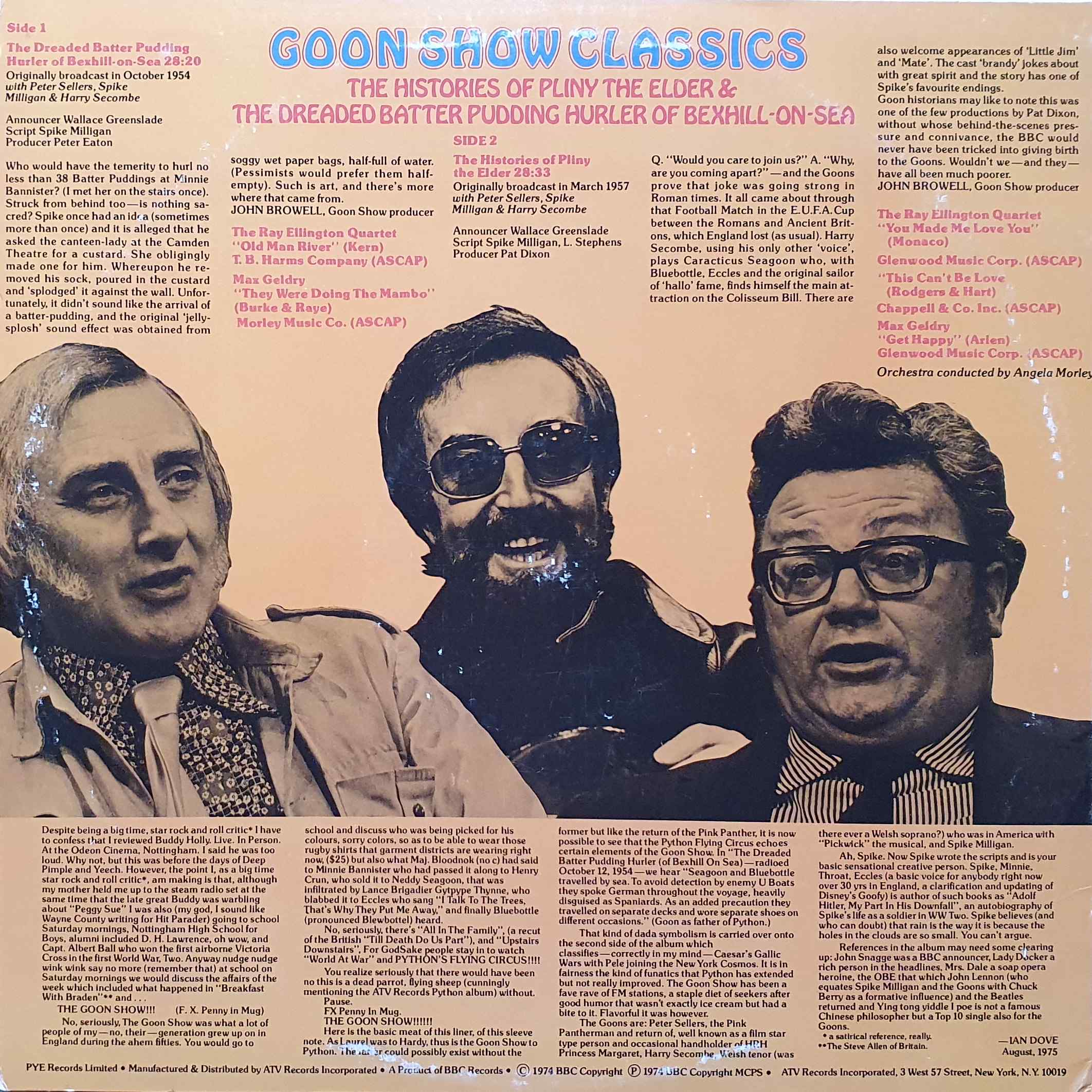 Picture of PYE 12118 Goon Show classics by artist Various from the BBC records and Tapes library
